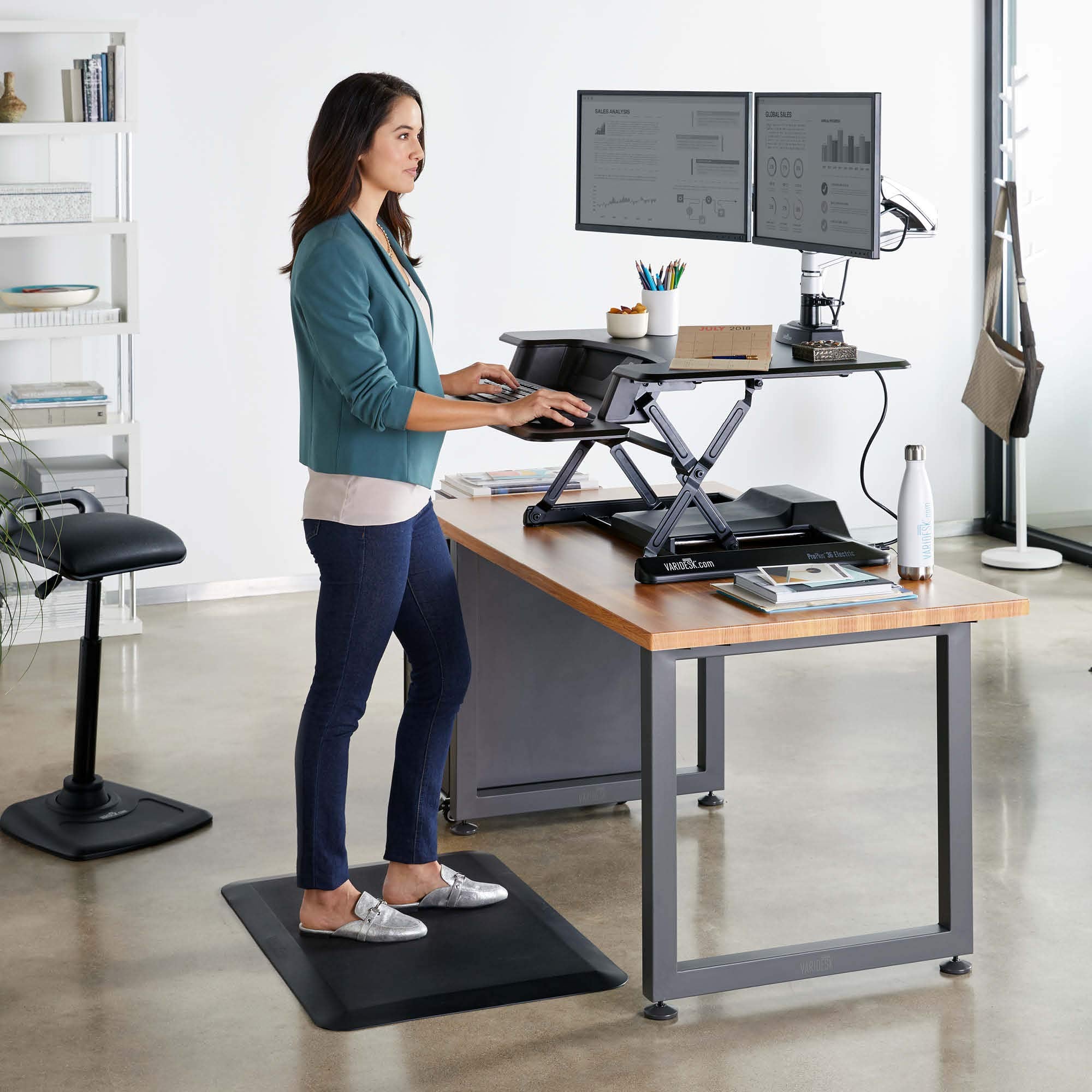 cooling pad adjustable standing desk converter