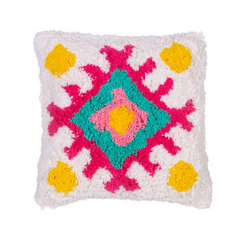 Multicolour Tufted Diamond Cushion