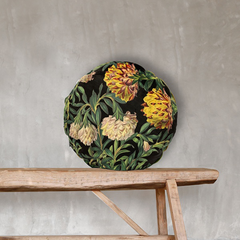 Exotic Flower Velvet Round Cushion