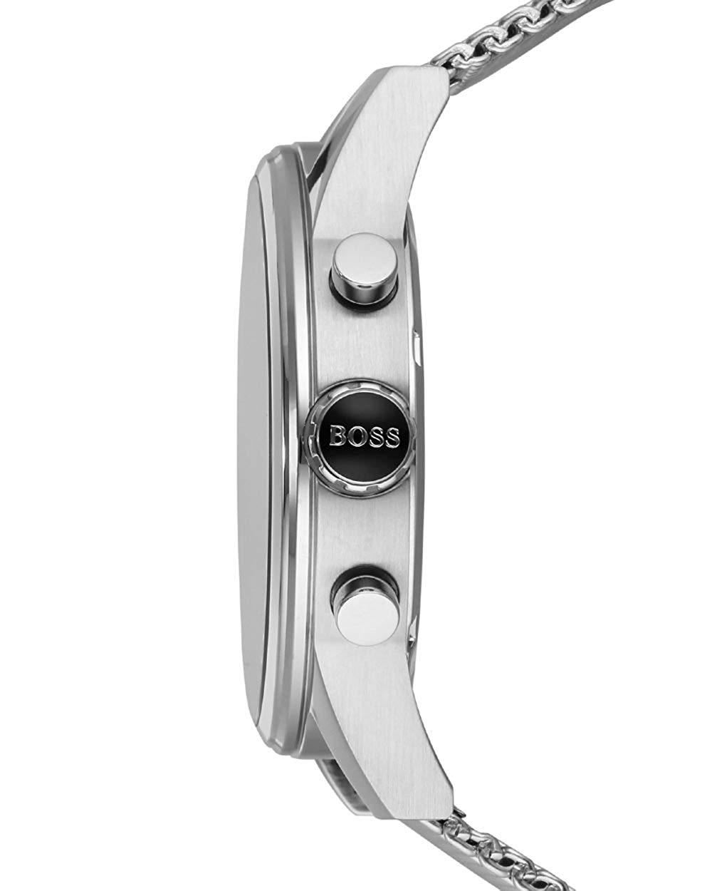 hugo boss jet silver mesh watch