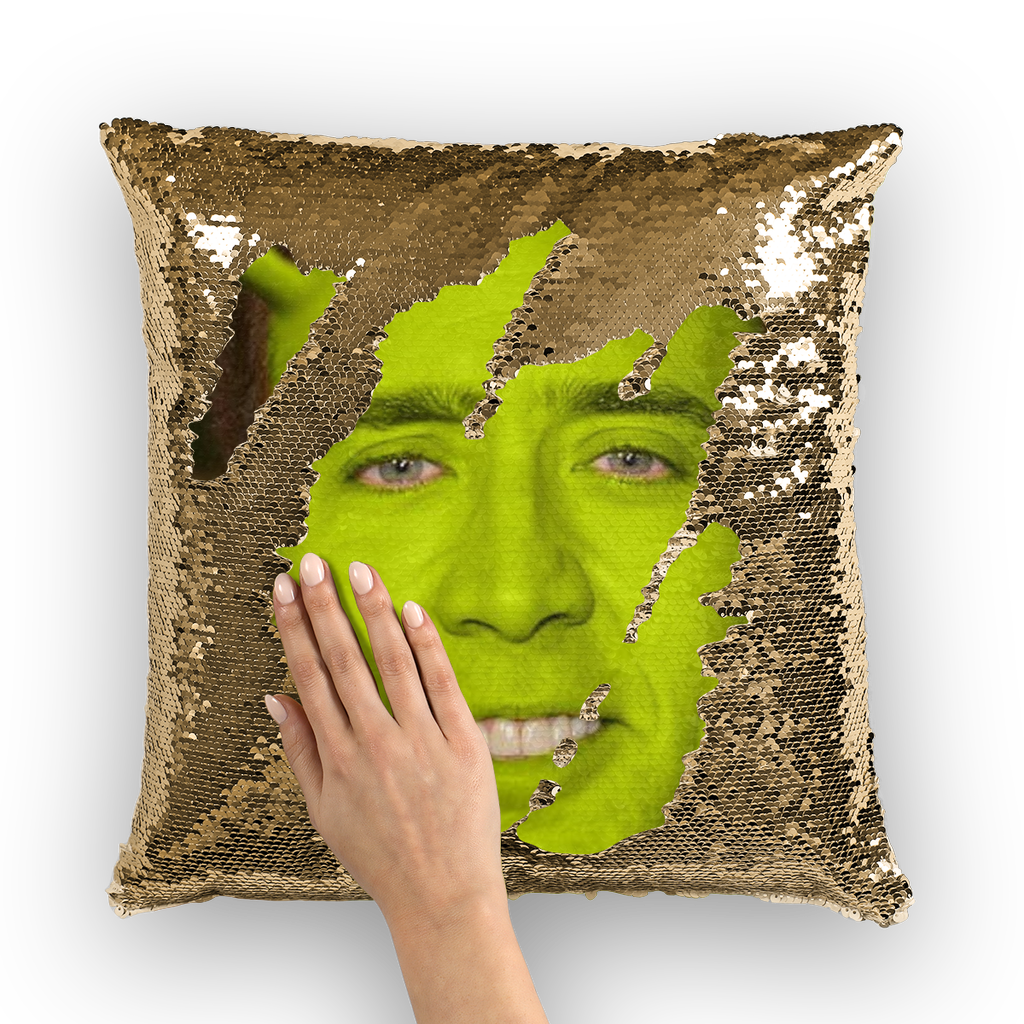 shrek sequin pillow