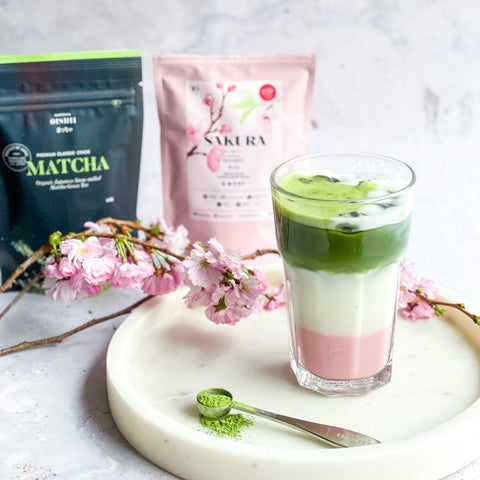 Iced Sakura Matcha Latte - Matcha Oishii