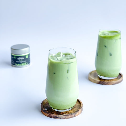 Vanille matcha latte, heerlijke groene power met vanille extract!