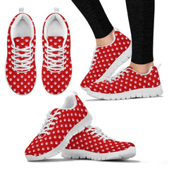 RED & WHITE PAW DESIGN SHOES BY FIREFITS