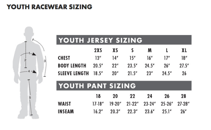 youth jersey size chart