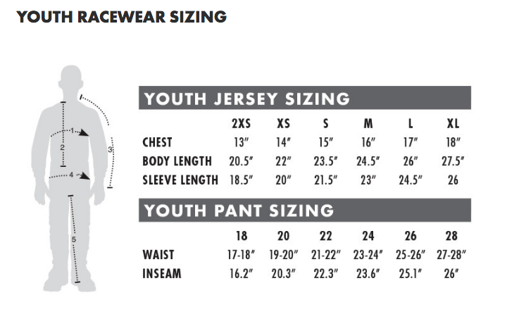 youth large jersey size chart