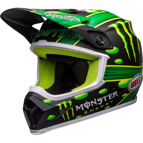 green motocross helmet