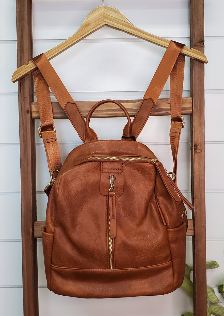 vegan leather small backpack