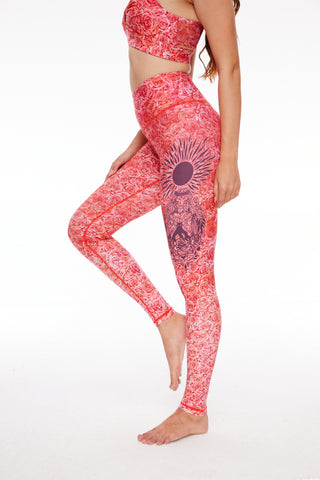 Valentine's Day Workout Outfits Rose Pattern Set