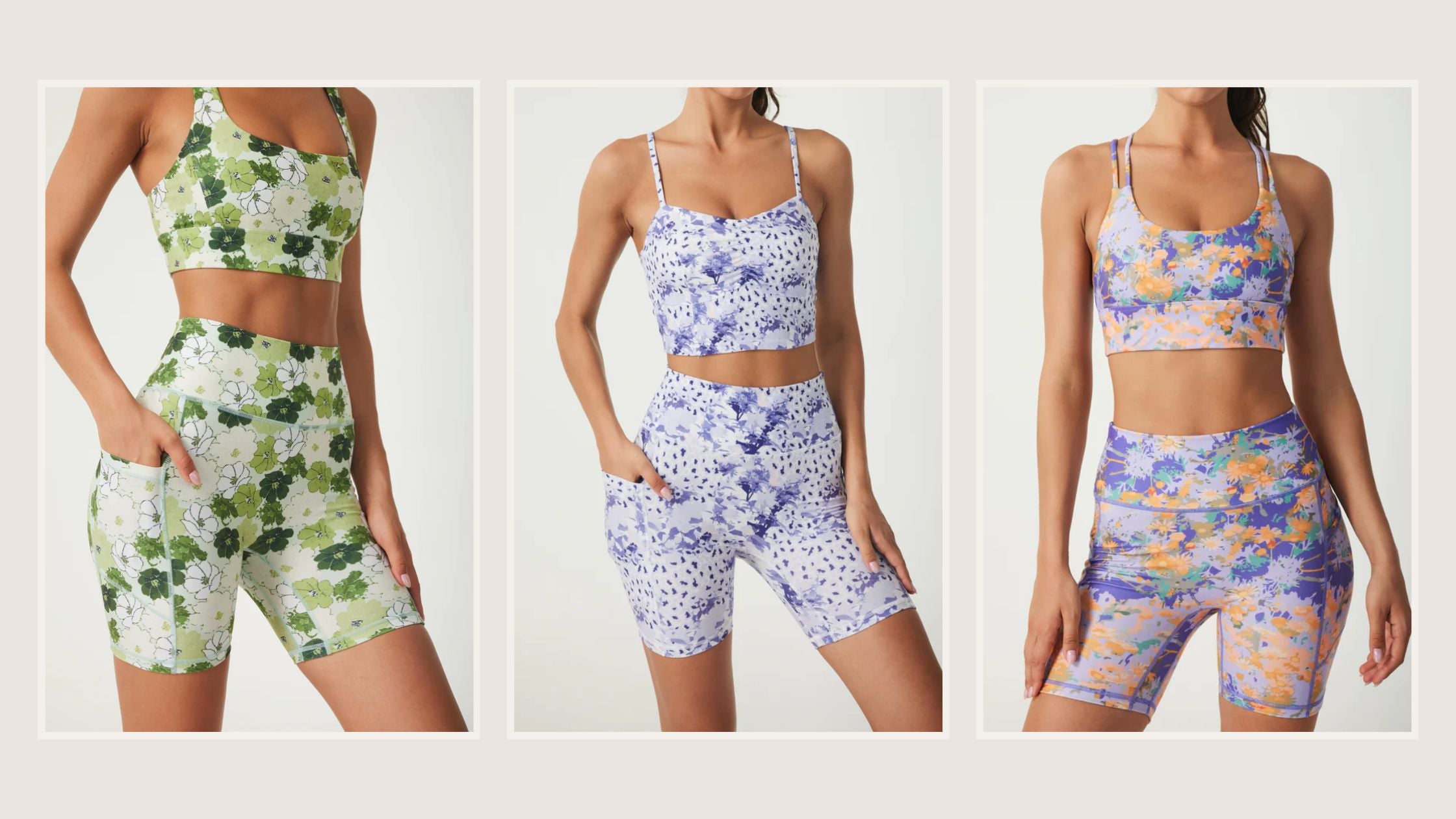 SILVERWIND Summer Floral Workout Shorts Sets