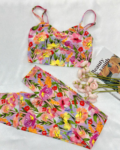 Barbie Workout Outfits: Floral Paradise