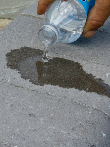 Water absorbs into pavers