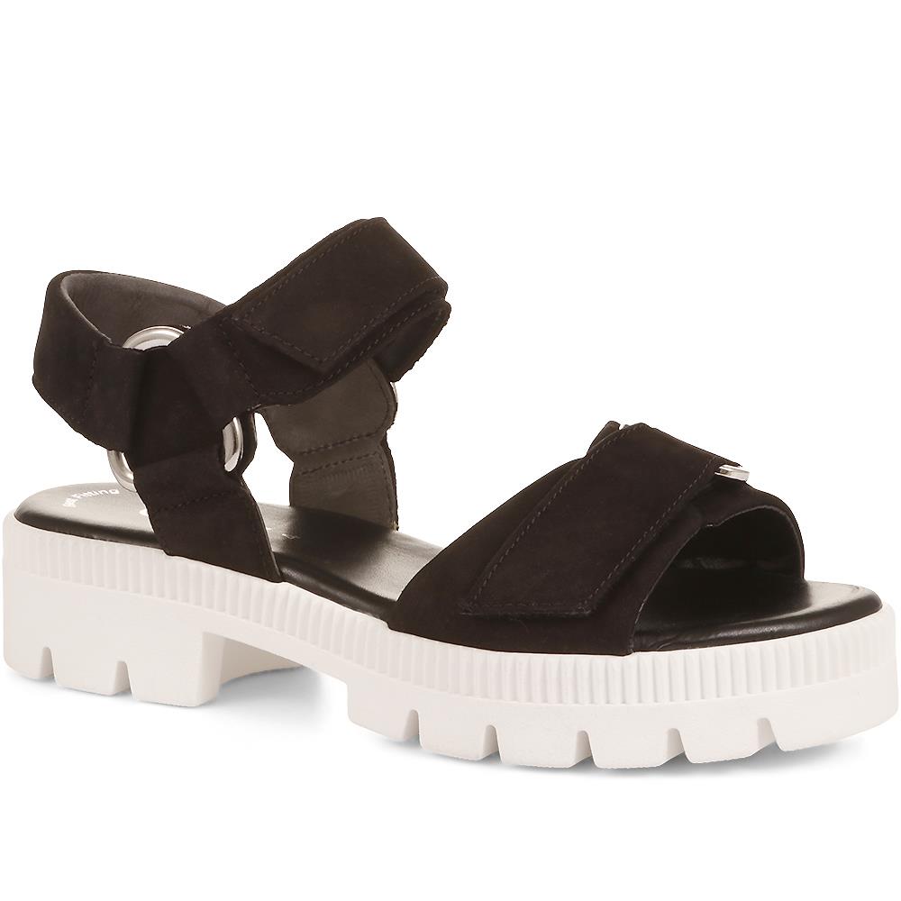 Gabor - Women's Black-White Chunky Platform Sandals - Size US: 7.5/ UK: 5.5/ EU: 38.5