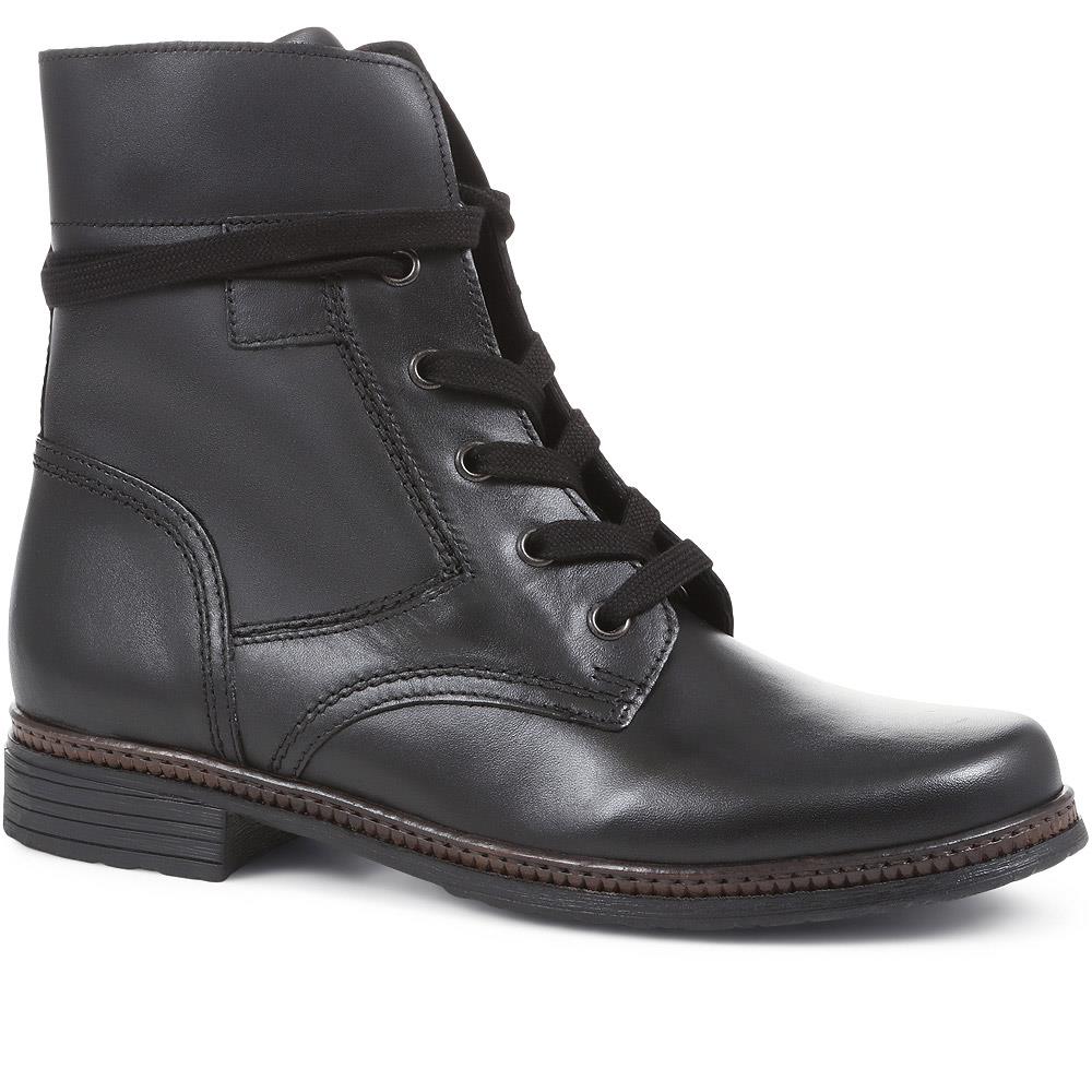 Gabor - Women's Black Nerissa Leather Ankle Boots - Size US: 8.5/ UK: 6.5/ EU: 39.5