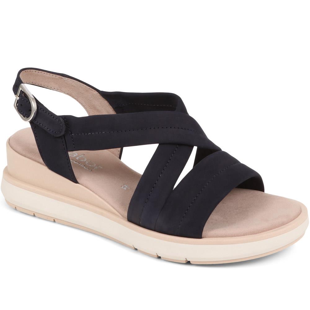 Gabor - Women's Blue Nutmeg Wedge Sandals - Size US: 8.5/ UK: 6.5/ EU: 39.5