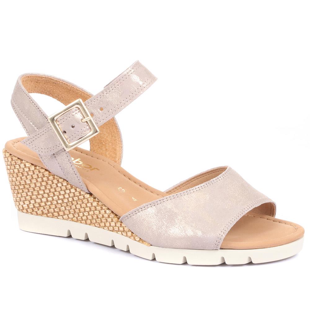 Gabor - Women's Metallic Nieve Two Strap Wedge Sandals - Size US: 8.5/ UK: 6.5/ EU: 39.5 product