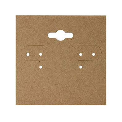 Juvale Earring Cards - 200-Pack Earring Card Holder, Earring Display Cards for Ear Studs, Earrings, Kraft Color, 3.5 x 2 Inches