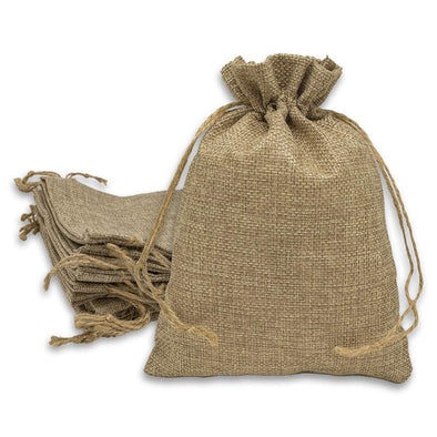 4 x 6 Small Burlap Bags With Drawstring - 100% Natural Jute