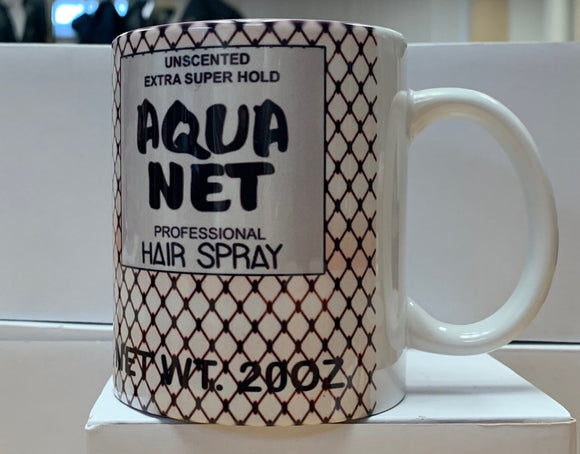 Aqua Net White Hold Coffee Mug Chicano Spot