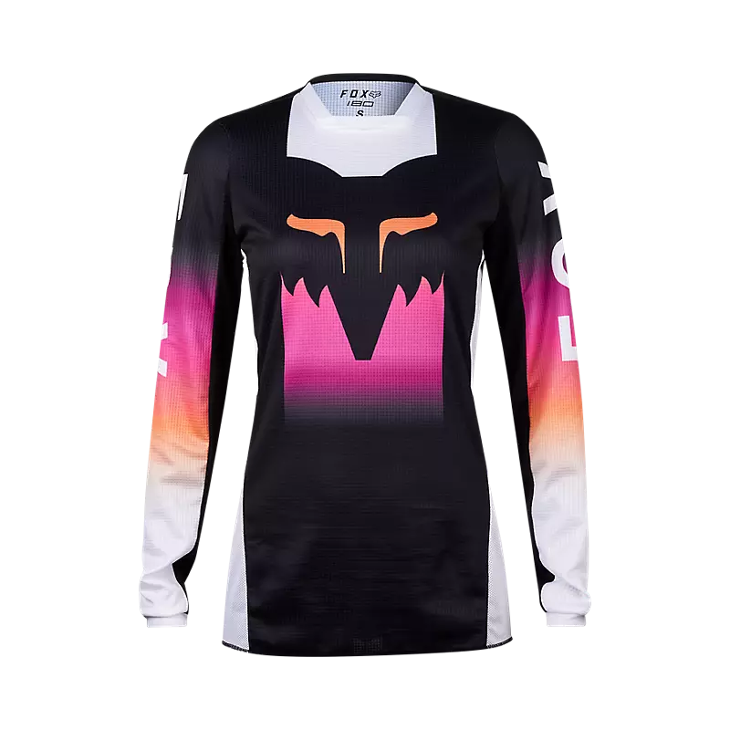 FOX Polera Moto Mujer 180 Flora Negro/Rosado