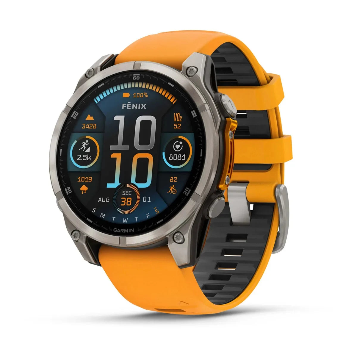 Smart Watch fēnix® 8 Garmin – 47mm Amoled Sapphire Spark Orange