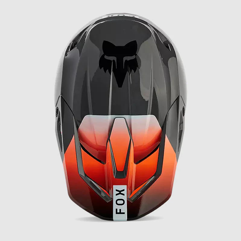 Casco Moto Fox V1 Ballast Gris/Naranjo
