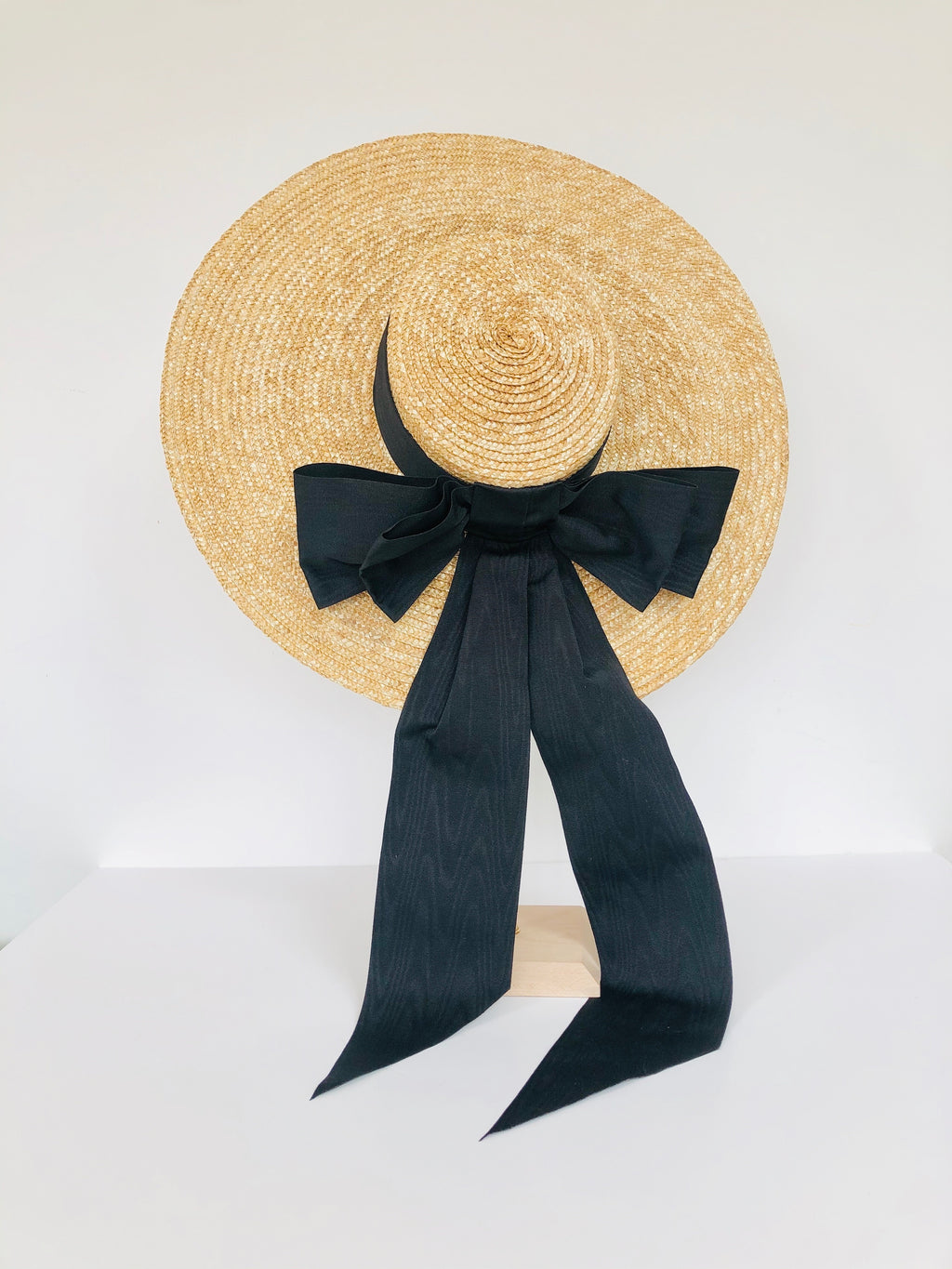black straw wide boater hat ladies, royal ascot, white flower