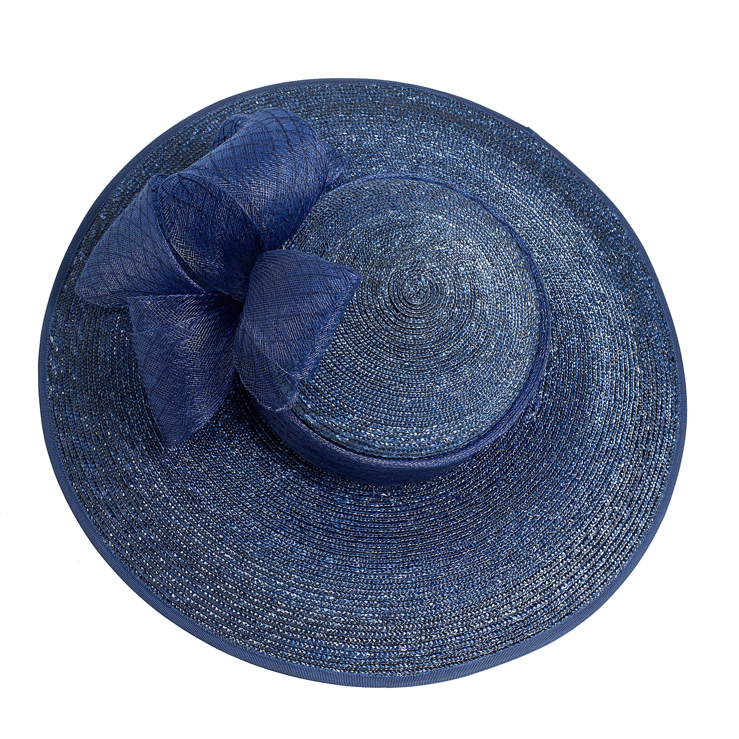 wide brim navy wedding hat