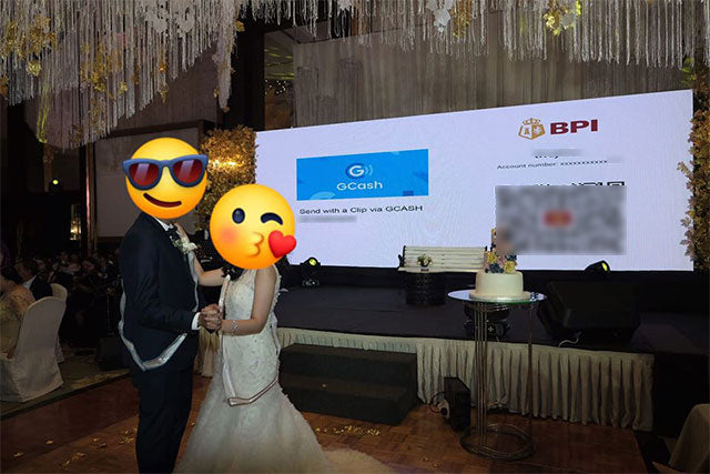 A couple who made the headlines for doing a “cashless” money dance, by flashing a QR code and account details on-screen instead.
