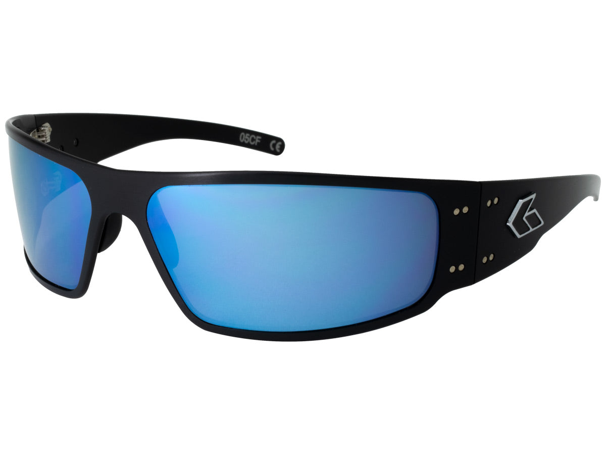 GATORZ MAGNUM - BLACK - SMOKED POLARIZED W/ BLUE MIRROR LENS