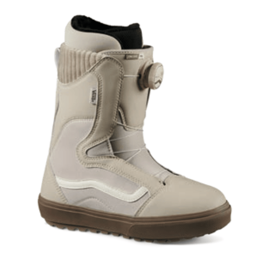 The Vans Encore OG Womens Snowboard Boot in Khaki and Gum 2024 M I L