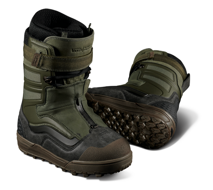 The Vans Hi Country & Hell Bound Snowboard Boot in Olive and Gum 2024