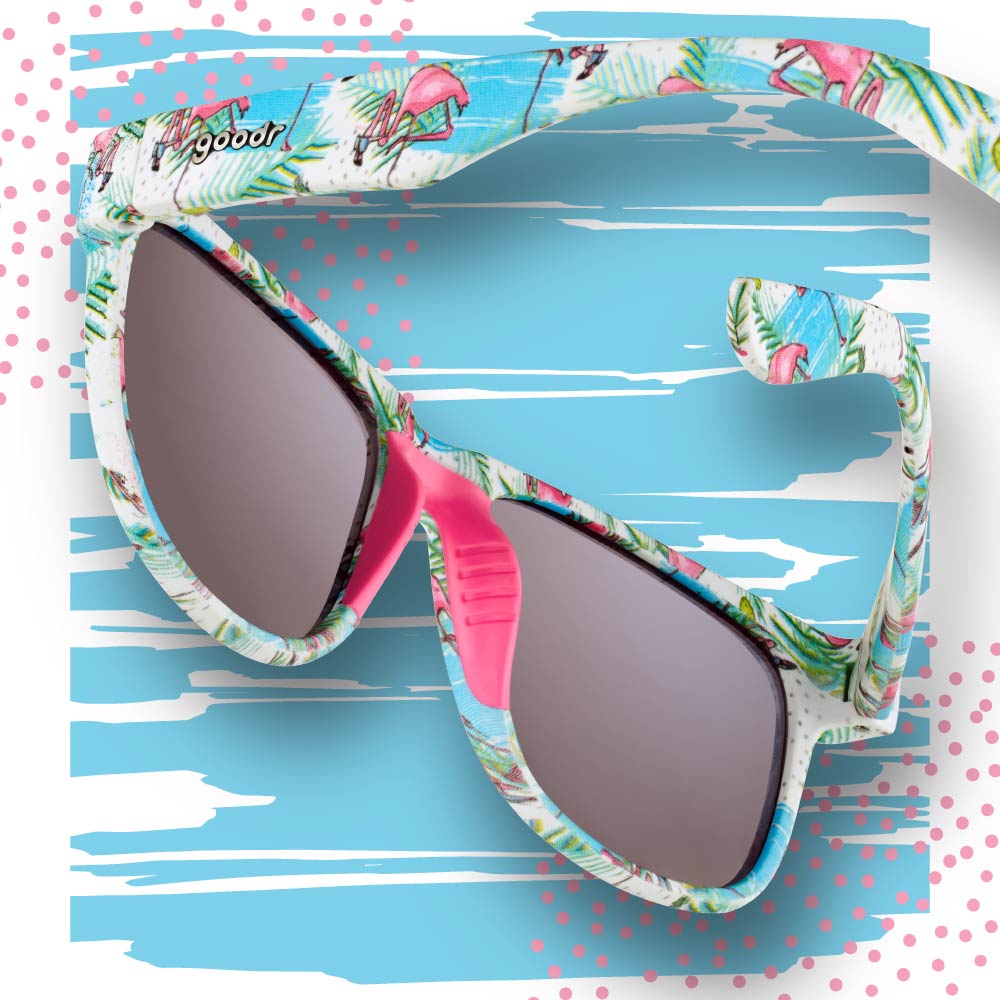 green printed tropical sunglasses