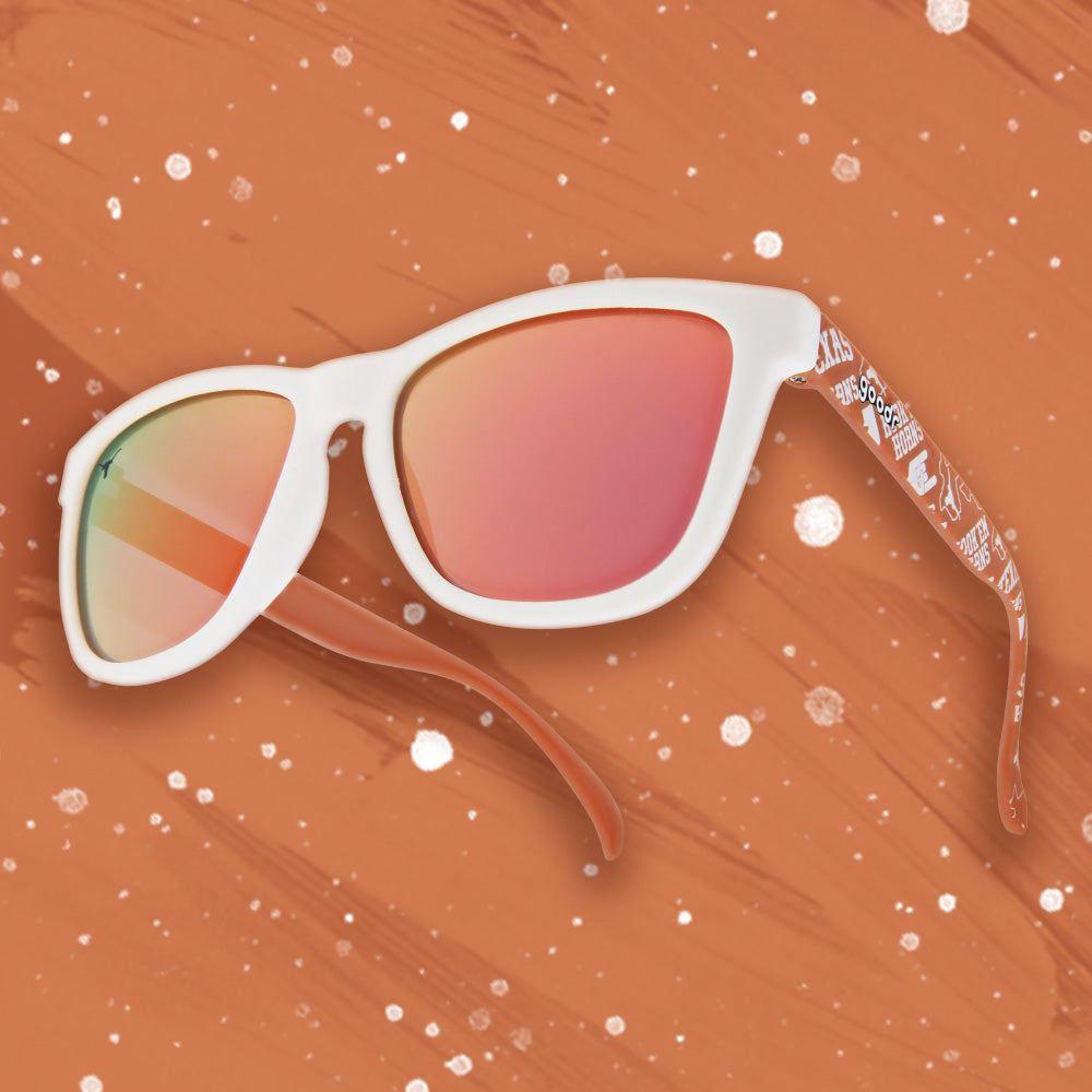 Texas collegiate collection sunglasses bevo vision white and orange frames with orange lenses