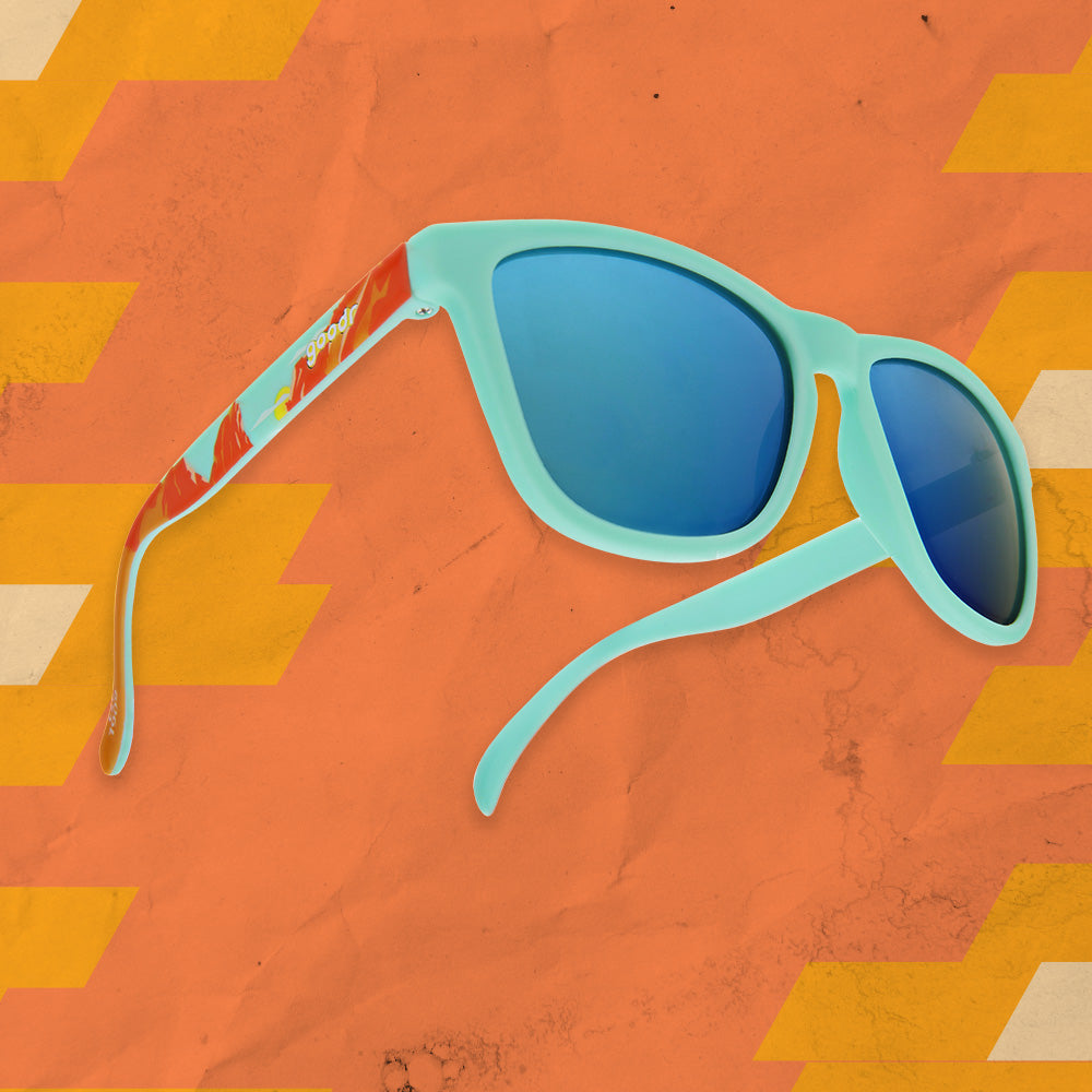 Zion National Park| Blue with orange canyon print frames | National Parks Foundation charity sunglasses | goodr OG sunglasses