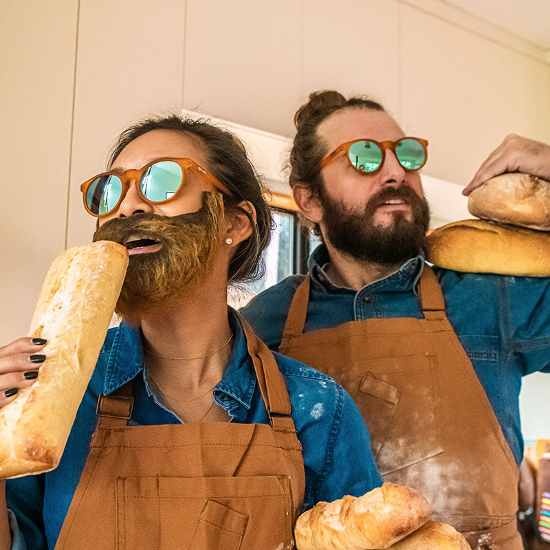 Freshly baked man buns served hot