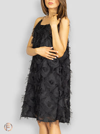 Black Feather Short Dress