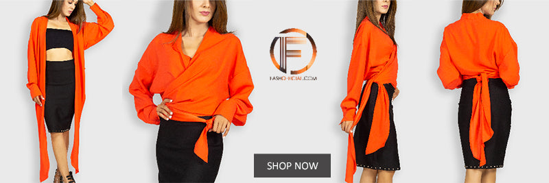 Fash Official Bright Red Wrap Top