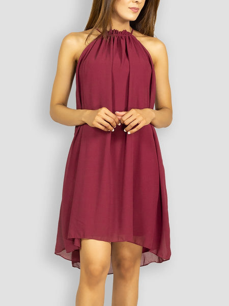 red halter dress casual