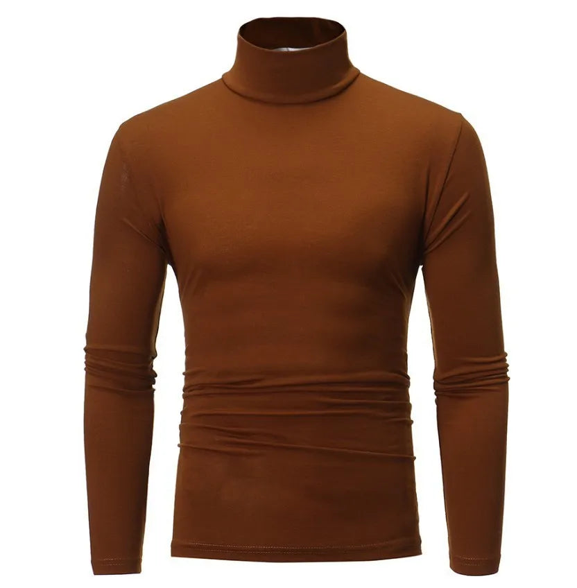 Men's Mock Neck Basic Blouse Winter Thermal T-shirt Plain Clothing Pullover Long Sleeve Top Warm Turtleneck Underwear