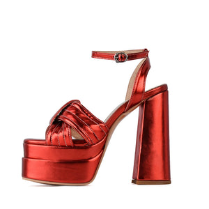 Summer Red Gold Women Platform Sandals Super High Heels Lady Party Shoes Small - MartLion