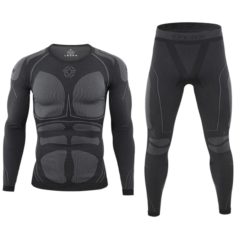 Men's Sport Thermal Underwear Suits Outdoor Cycling Compression Sportswear Quick Dry Breathable Clothes Fitness Running Tracksuits