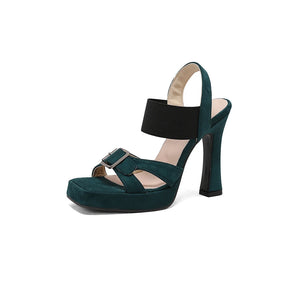 Summer Black Green Women Sandals Platform High Heels Lady Shoes - MartLion