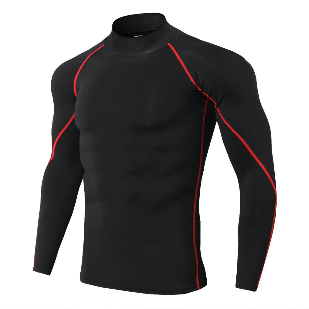 Men's Bodybuilding Sport T-shirt Quick Dry Running Shirt Long Sleeve Compression Top Gym T Shirt Fitness Tight Rashgard