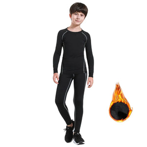 Thermal Underwear Set Boys Girls Winter Warm Long Johns Fast-Dry Thermo Underwear for Kids Lucky Johns Sportswear T-shirt Pants - MartLion