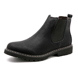 Genuine Leather Chelsea Boots Men's Winter Shoes Autumn Warm - MartLion