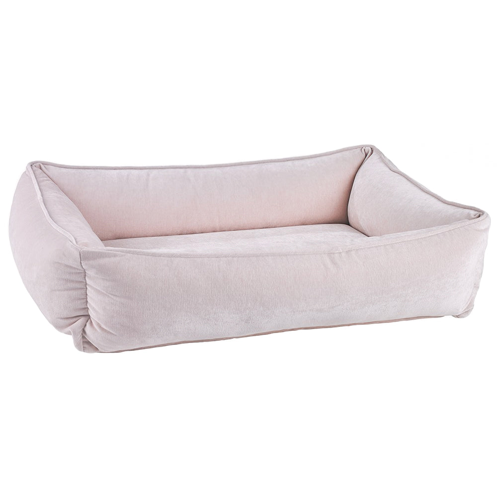 blush pink dog bed