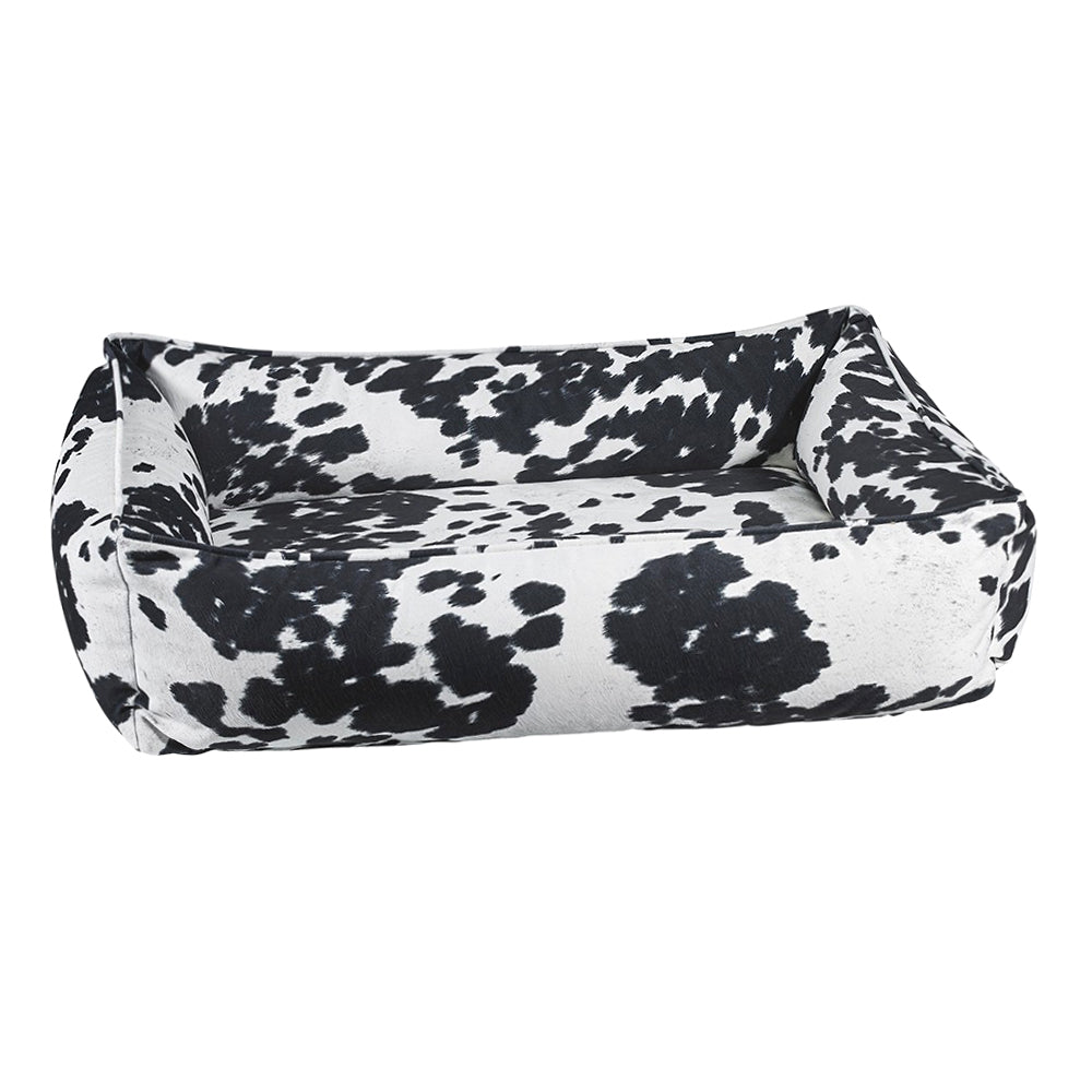Black Cow Print Urban Dog Bed 