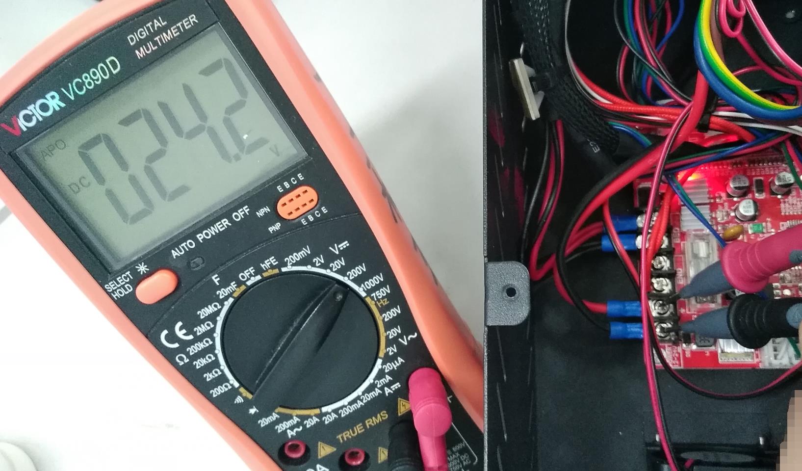 measure input voltage on the mainboard