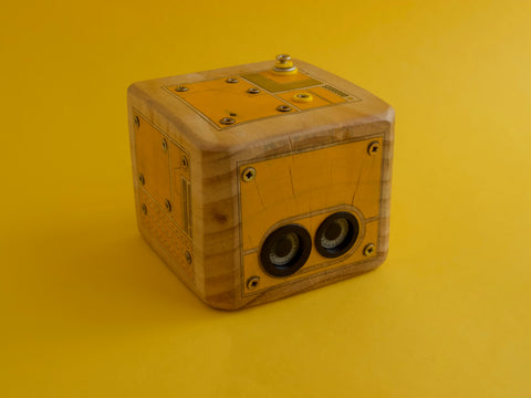 3d printed and wood made robots 